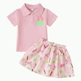thumbnail image 1 of Hessimy Girls 2 Piece Outfits Hawaiian Shorts Sets Shirt and Shorts Summer Beach Clothes for 1-12 Years,Hawaiian Style(Pink,12-18 Months), 1 of 7