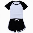 thumbnail image 1 of Hessimy Toddler Baby Girl Summer Clothes Set Short Sleeve Tops & Shorts Novelty Color Outfits(Black,18-24 Months), 1 of 5