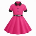 thumbnail image 1 of Hessimy Girls Back to School Kindergarten Ruffle Casual First Day of School Dress,casual wear(Hot Pink,8-9 Years), 1 of 1
