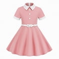 thumbnail image 1 of Hessimy Girls Back to School Kindergarten Ruffle Casual First Day of School Dress,casual wear(Pink,8-9 Years), 1 of 2