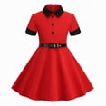 thumbnail image 1 of Hessimy Girls Back to School Kindergarten Ruffle Casual First Day of School Dress,casual wear(Red,7-8 Years), 1 of 3