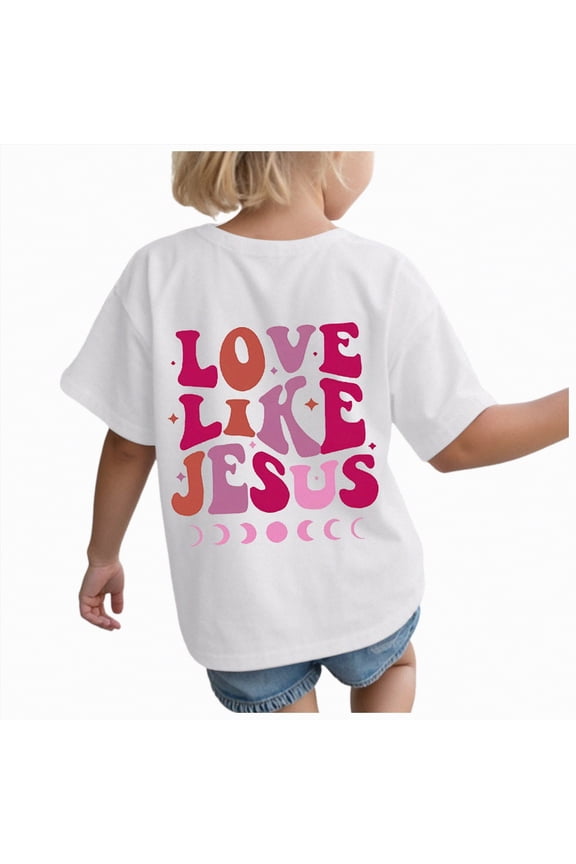 Girls Basic Plain T Shirts Kids Cotton Summer Tops Crewneck Short Sleeve Tees(White,2-3 Years)