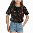 thumbnail image 1 of Hessimy Girls Basic Short Sleeve Layering Tee(Black,12-13 Years), 1 of 4