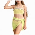 thumbnail image 1 of Hessimy Girls Beach Sport UPF 50+ Tankini Two Piece Swimsuit（Yellow,12-13 Years), 1 of 9