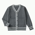 thumbnail image 1 of Hessimy Girls Cardigan Button Front Cable Knitted School Uniform Sweater For 6-12 Years Cardign Pullover Knit Outerwear Lightweight (Dark Gray,11-13 Years), 1 of 4