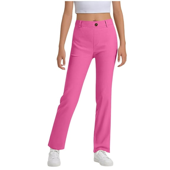 Hessimy Girls Cargo Jogger Pants Drawstring Elastic Waist Kid Parachute Pants Teen Casual Trousers with Pockets(Hot Pink,13-14 Years)