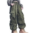 thumbnail image 1 of Hessimy Girls Cargo Pants Elastic Waist Baggy Joggers Sweatpants Loose Casual Trousers with Pockets for Girl Years(AG,9-10 Years), 1 of 7