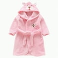 thumbnail image 1 of Hessimy Girls Fleece Hooded Robes, Warm Printed Bath Robe For Kids Soft Fuzzy Bathrobe For Gifts Fall Winter Toddler Pajamas Sleepwear (Pink,9-10 Years), 1 of 6