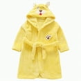 thumbnail image 1 of Hessimy Girls Fleece Hooded Robes, Warm Printed Bath Robe For Kids Soft Fuzzy Bathrobe For Gifts Fall Winter Toddler Pajamas Sleepwear (Yellow,13-14 Years), 1 of 6