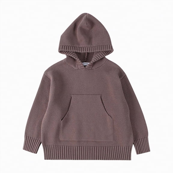 Hessimy Girls Floral Print Sweaters Long Sleeve Crewneck Knitted Cute Flower Pullover Sweater Jumper Tops Button Cardign Pullover Knit Outerwear Lightweight (Coffee,4-5 Years)