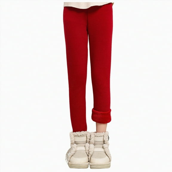 Hessimy Girls' Jeans Baggy High Waist Pants Wide Leg Pants Teen Clothing Justice Girls Clothing Autumn Winter Spring Summer (Red,6-7 Years)