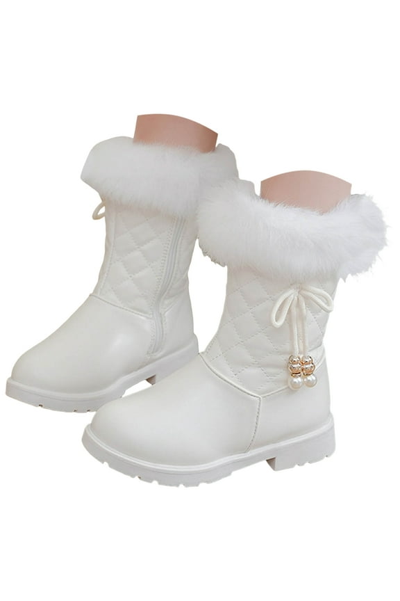 Girls Knee High Boots Fall Boots Winter Snow Tall Boot Dress Shoes For Toddler Little Kid Big Kid boots for women knee high (White,13.5)