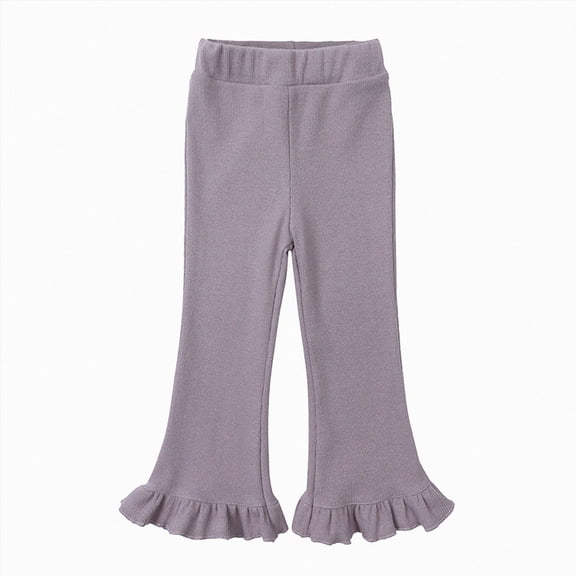 Hessimy Girls Leggings High Waist Stretchy Flare Pants Full Length Yoga Athletic Dance Teens Girl'S Pants Cargo Pants (Purple,12-24 Months)