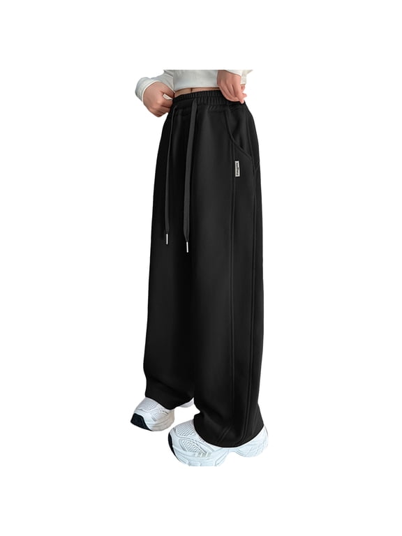 Girls Leggings High Waist Stretchy Flare Pants Full Length Yoga Athletic Dance Teens Girl'S Pants Medium And Large Childrens dopamine bell-bottoms (Black,14-15 Years)