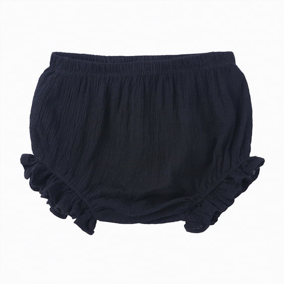 Hessimy Girls' Lounge Soft Comfy Shorts with Drawstring - Everyday Shorts with Pockets(Black,6-12 Months)