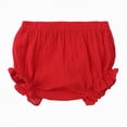 thumbnail image 1 of Hessimy Girls' Lounge Soft Comfy Shorts with Drawstring - Everyday Shorts with Pockets(Red,18-24 Months), 1 of 7