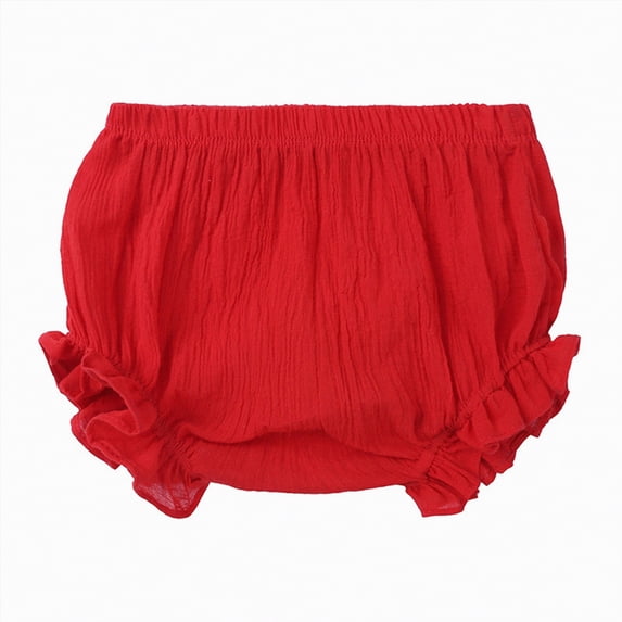 Hessimy Girls' Lounge Soft Comfy Shorts with Drawstring - Everyday Shorts with Pockets(Red,18-24 Months)