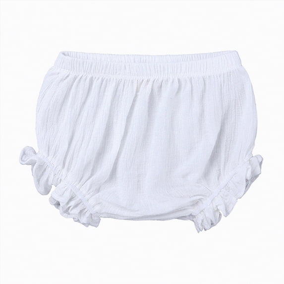 Hessimy Girls' Lounge Soft Comfy Shorts with Drawstring - Everyday Shorts with Pockets(White,12-18 Months)