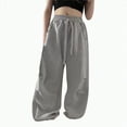 thumbnail image 1 of Hessimy Girls Pants Fashion Solid Color High Waist Loose Casual Wide Leg Pants With Drawstring Summer Trousers For Girls 4-14 Years Teenage Girls' Clothing (Grey,10-11 Years), 1 of 4