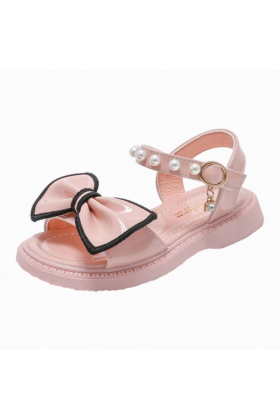 Girls Platform Sandals With Adjustable Ankle Strap(Pink,3)