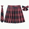 thumbnail image 1 of Hessimy Girls Pleated Mini Skirt High Waist Tennis School Uniform Skirts 2-17 Years Candy Color Dopamine Tennis Skirt Badminton Skirt (Red,XXL), 1 of 3
