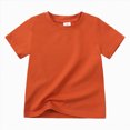 thumbnail image 1 of Hessimy Girls Pleated Short Sleeve T Shirts Kids Summer Crewneck Shirts Casual Tops Tees,Casual Tee(Orange,2-3 Years), 1 of 8