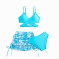 thumbnail image 1 of Hessimy Girls Rash Guard Set Short Sleeve Two Piece Swimsuit with UPF 50+ Sun Protection,Active Swim(Sky Blue,11-12 Years), 1 of 4