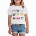 thumbnail image 1 of Hessimy Girls Ruffle Sleeve Shirts Summer Cute Crewneck Blouse Tops(White,3-4 Years), 1 of 4