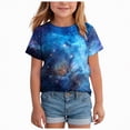 thumbnail image 1 of Hessimy Girls Ruffle Sleeve T Shirts Summer Short Sleeve Casual Cute Crewneck Tops Tees,Ruffle Sleeve(Purple,2-3 Years), 1 of 4
