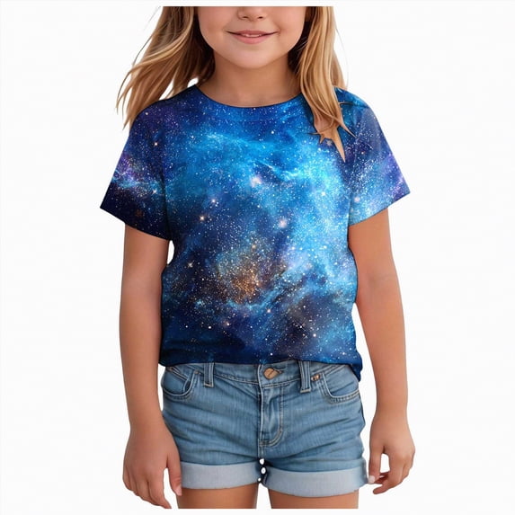 Hessimy Girls Ruffle Sleeve T Shirts Summer Short Sleeve Casual Cute Crewneck Tops Tees,Ruffle Sleeve(Purple,2-3 Years)