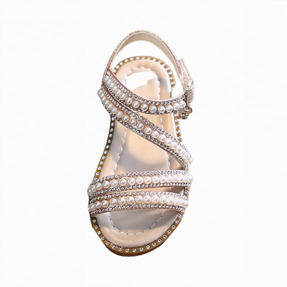 Hessimy Girls Sandals Little Kids Glitter Bow Dress Shoes Low Heel Sequins Princess Sandals Toddler Flower Wedding Party Shoes sandals school performance shoes (Silver,10.5)