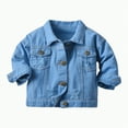 thumbnail image 1 of Hessimy Girls Sequin Jacket Sparkly Glitter Kids Outwear With Pockets Zipper Coat Long Sleeve Jackets 4-12t Denim Jacket Spring Jackets Baseball (Blue,12-18 Months), 1 of 4