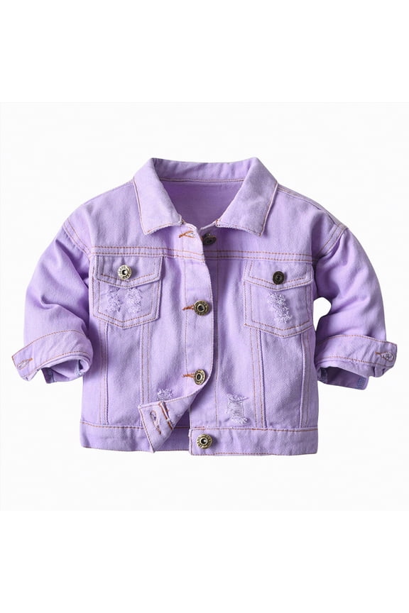 Girls Sequin Jacket Sparkly Glitter Kids Outwear With Pockets Zipper Coat Long Sleeve Jackets 4-12t Denim Jacket Spring Jackets Baseball Jersey (Purple,5-6 Years)