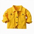 thumbnail image 1 of Hessimy Girls Sequin Jacket Sparkly Glitter Kids Outwear With Pockets Zipper Coat Long Sleeve Jackets 4-12t Denim Jacket Spring Jackets Baseball (Yellow,18-24 Months), 1 of 8