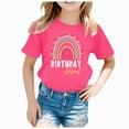 thumbnail image 1 of Hessimy Girls' Short Sleeve Shirts Kids Crewneck T-Shirts Summer Tops Basic Tees(Hot Pink,11-12 Years), 1 of 4