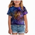 thumbnail image 1 of Hessimy Girls Short Sleeve T Shirts Kids Summer Oversized Tops Casual Crewneck Basic Tees,Relaxed Fit(Light Purple,4-5 Years ), 1 of 4