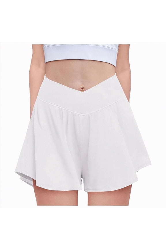 Girls Shorts Casual Floral Printed Short Pants Summer Ruffle Beach Shorts with Pockets(White,9-10 Years)