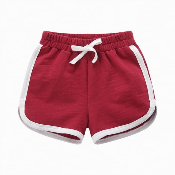 Hessimy Girls Soccer Shorts Athletic Running Active Gym Workout Quick Dry Shorts(Red,5-6 Years)