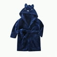 thumbnail image 1 of Hessimy Girls Soft Fleece Robes Plush Hooded Bathrobes Sleepwear For Kids 2-16 Years Long Sleeve Loungwear (Navy,5-6 Years), 1 of 4