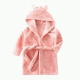 thumbnail image 1 of Hessimy Girls Soft Fleece Robes Plush Hooded Bathrobes Sleepwear For Kids 2-16 Years Long Sleeve Loungwear (Pink,11-12 Years), 1 of 4