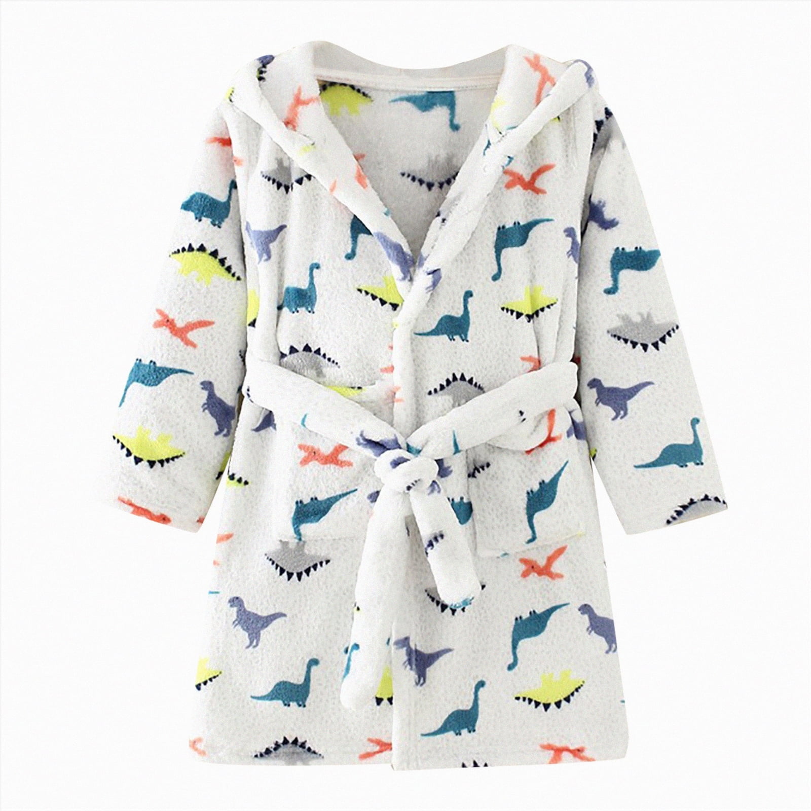 Hessimy Girls Soft Fabric Robes Plush Hooded Bathrobes Sleepwear For ...