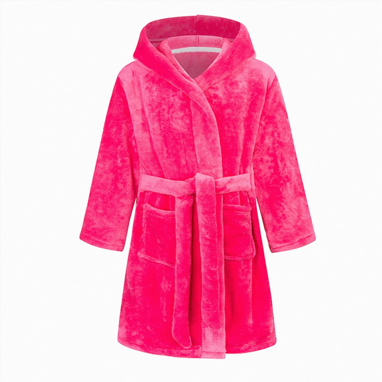 Hessimy Girls Soft Fabric Robes Plush Hooded Bathrobes Sleepwear For ...