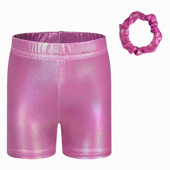 Hessimy Girls Summer Shorts Kids Casual Drawstring Elastic Waist Beach Short Pants with Pockets(Dark Purple,9-10 Years)