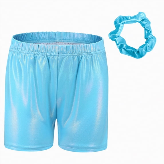 Hessimy Girls Summer Shorts Kids Casual Drawstring Elastic Waist Beach Short Pants with Pockets(Light Blue,11-12 Years)