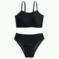 thumbnail image 1 of Hessimy Girls Swimsuit 2-Piece Bikini Set Adjustable Strap Bathing Suits for Teens Swimwear（Black,7-8 Years), 1 of 2