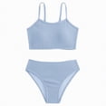 thumbnail image 1 of Hessimy Girls Swimsuit 2-Piece Bikini Set Adjustable Strap Bathing Suits for Teens Swimwear（Blue,9-10 Years), 1 of 2