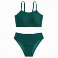 thumbnail image 1 of Hessimy Girls Swimsuit 2-Piece Bikini Set Adjustable Strap Bathing Suits for Teens Swimwear（Green,9-10 Years), 1 of 2