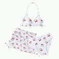 thumbnail image 1 of Hessimy Girls Swimsuit 2 Piece Bikini Set Contrast Trim Bathing Suit Solid Color Swimwear with Adjustable Strap（Red,12-13 Years), 1 of 7