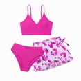 thumbnail image 1 of Hessimy Girls Swimsuit 2-Piece Bikini Set Two Sets Matching Bathing Suits Adjustable Strap Summer Beach,Matching Set,Beach Style,Vacation Ready(Hot Pink,14-15 Years), 1 of 4