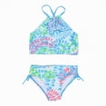 thumbnail image 1 of Hessimy Girls Swimsuit Adjustable Spaghetti StrapsTwo Piece Bikini Set Girls Bathing Suit（Green,9-10 Years), 1 of 7